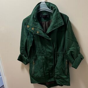 Seven7 Brand Women’s Green Utility Windbreaker Jacket Coat Long Large